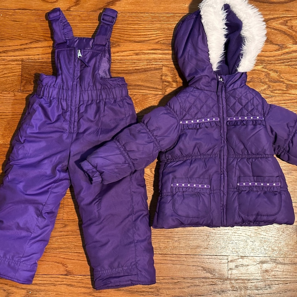 Like New Two-Piece Protection System Toddler Snow Suit - Purple, Size 2T